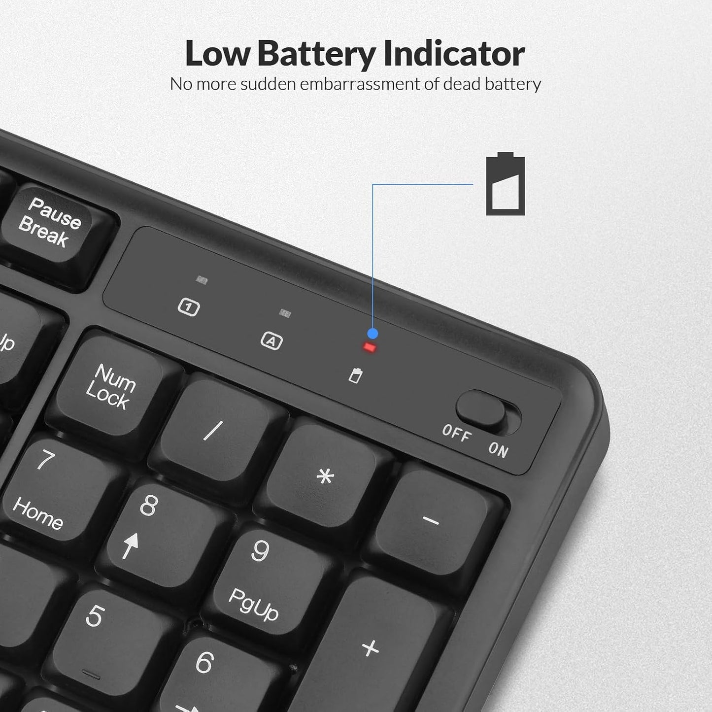 Rii RK209 2.4G 5000 Wireless Keyboard and Mouse, Full-Sized Quiet Wireless Ergonomic Keyboard,Quiet Typing
