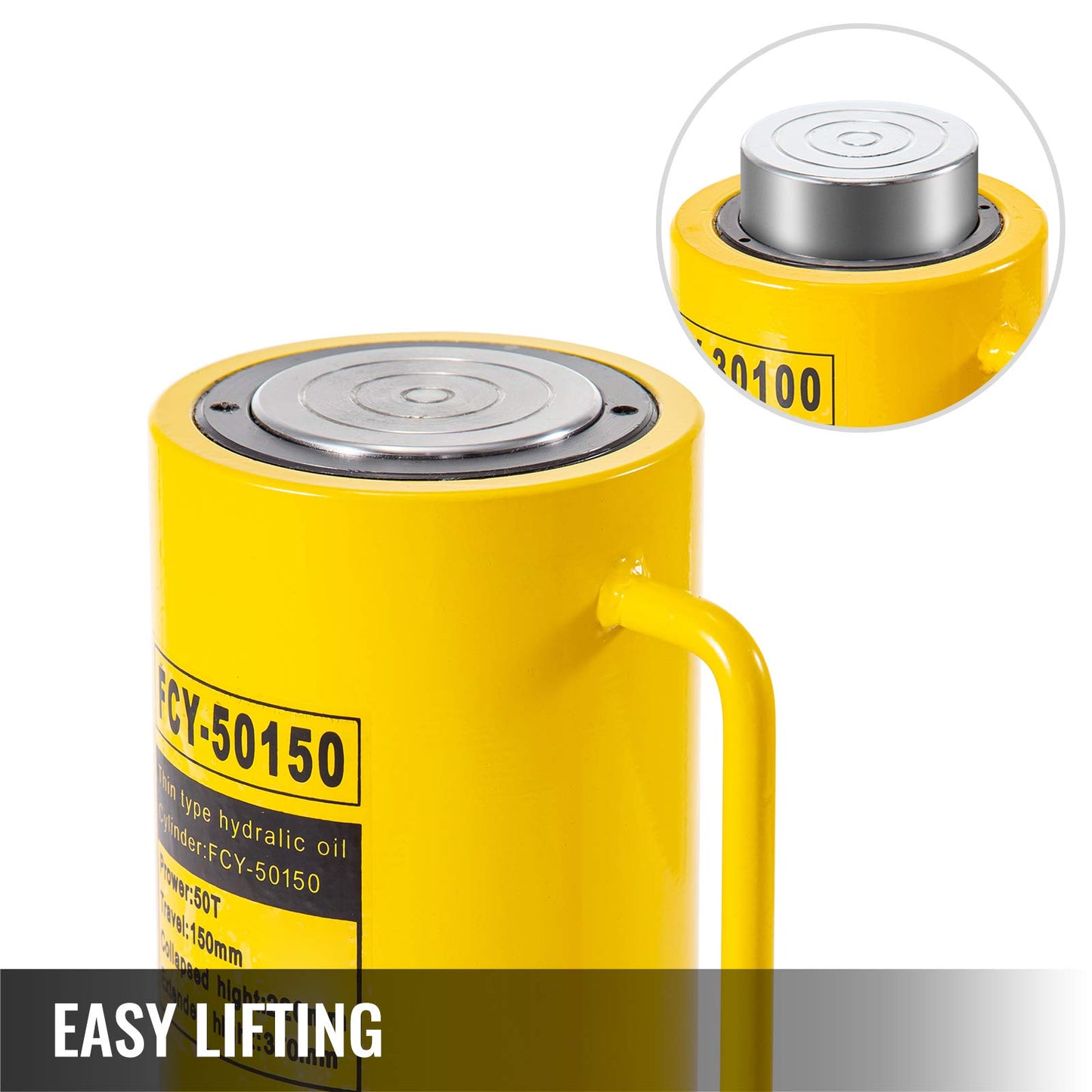 Mophorn 50T 6In Stroke Hydraulic Cylinder Jack Solid Single Acting Hydraulic Ram Cylinder 150mm Hydraulic Lifting Cylinders for Bending, straightening and Pulling on Trucks, Tractors and Heavy equipm