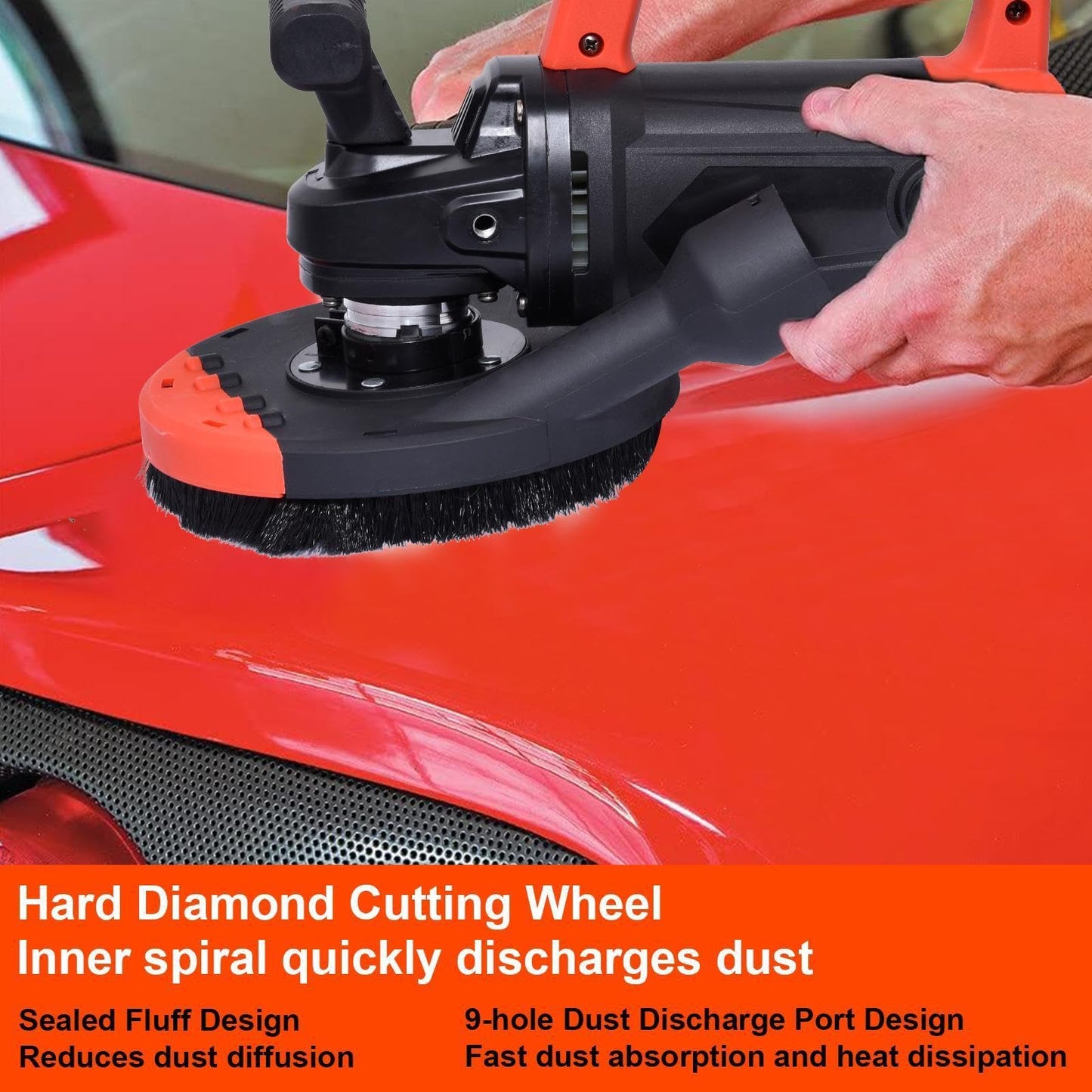7-Inch Concrete Floor Grinder, 2200W Powerful Concrete Sanding Machine Concretes Sander Practical Angle Grinder Tool Floor Grinders Polishing Machine 90° Seamless sanding for Floors(Size:B)