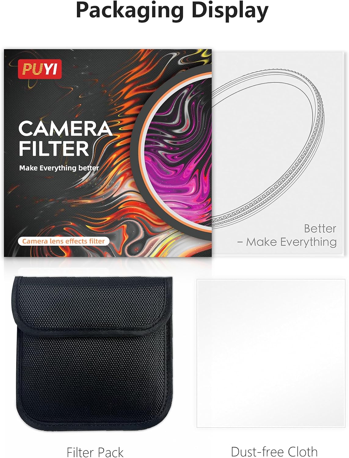SAKUINER 82mm PUYI Split Diopter Filter Creative Half Transparent Blur Effect for Portrait & Landscape Photography