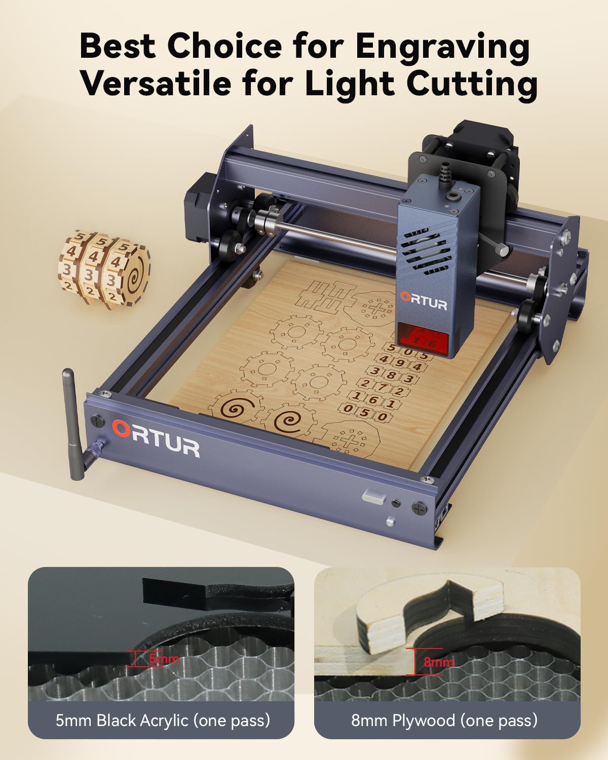 Ortur F20 Laser Engraver, 10000mW Laser Engraver Machine Class 4 Higher Accuracy Wood Cutter with Large Working Area 150x150mm, 15000mm/min Engraving Speed for Wood Acrylic Metal Glass