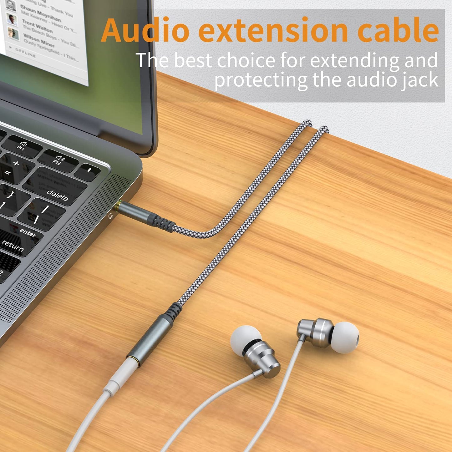 MCSPER [2-Pack, 6.6ft 3.5mm Headset, Headphone Extension Cable, Hi-Fi ] Extension AudioMale to Female Aux Adapter Hi-Fi