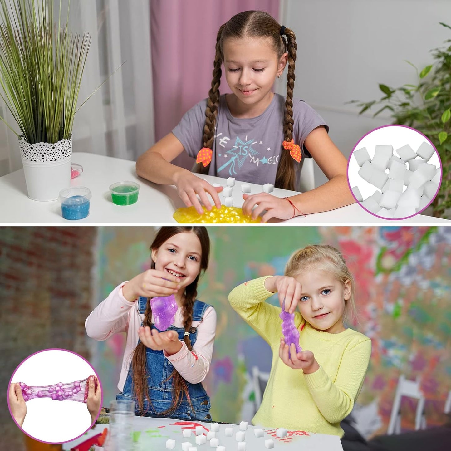 Skiennix 400 Pcs Jelly Cube Charms - Colorful DIY Art Accessories for Kids