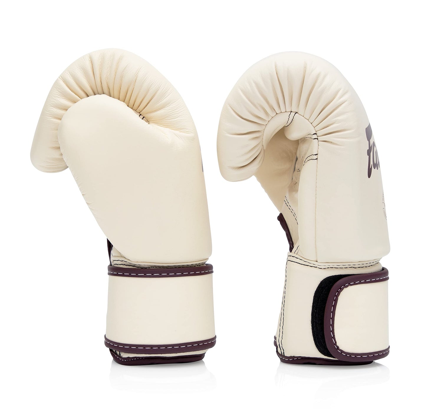 Fairtex BGV16 Leather Muay Thai Boxing Gloves (Khaki, 12 oz)
