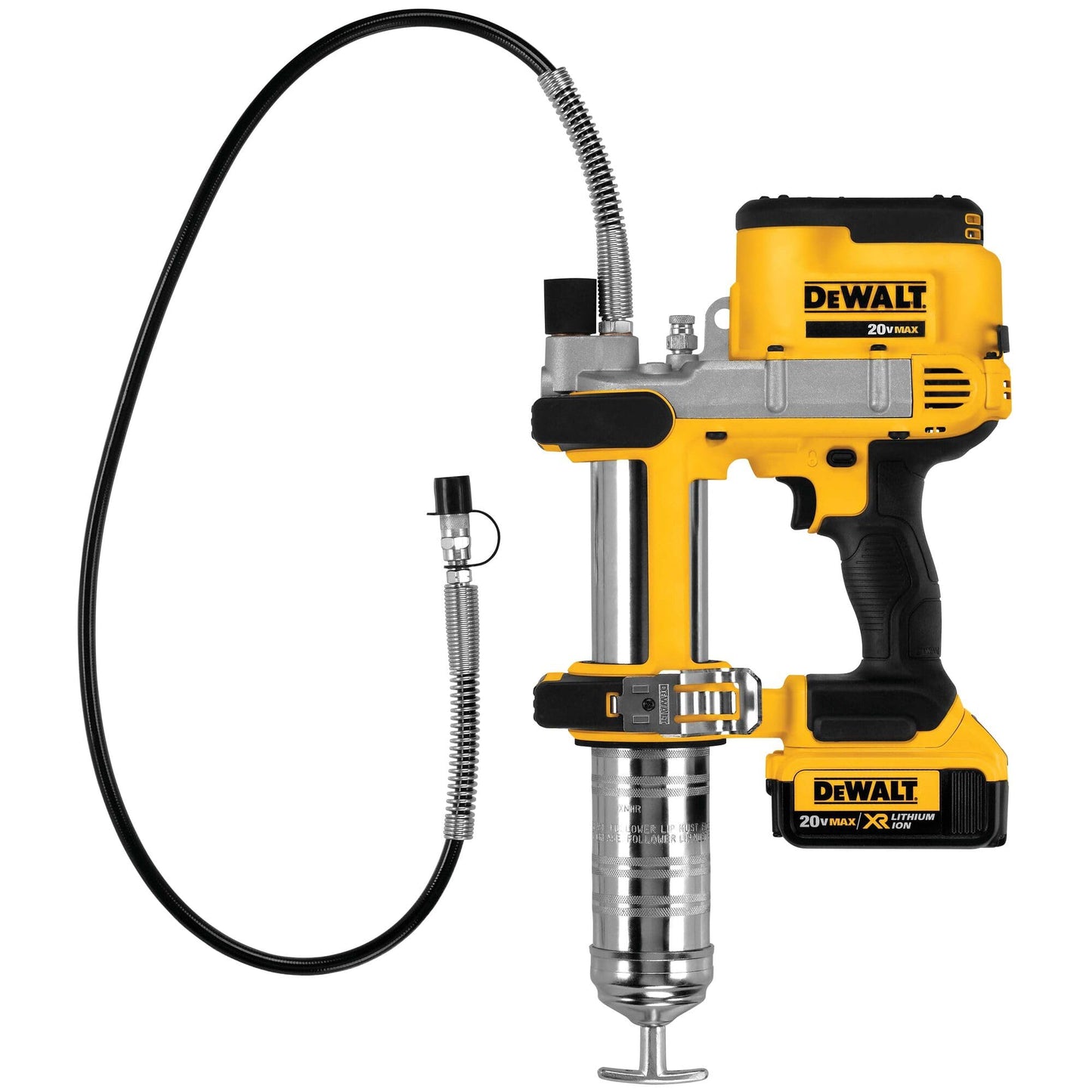 DEWALT Grease Gun Kit 20V MAX with 4.0Ah Battery and Charger, Cordless Grease Gun, LED Light, 42” Hose, 10,000 PSI, Variable Speed Triggers (DCGG571M1)