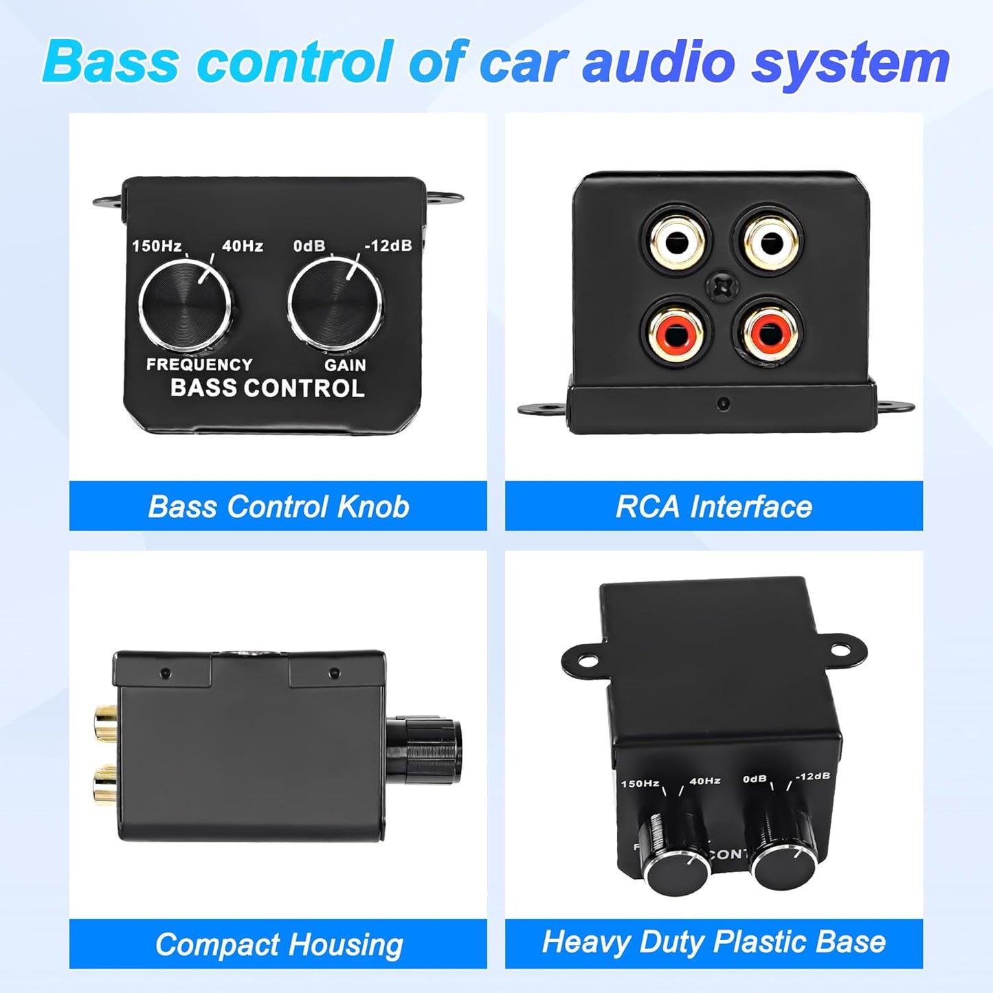 MEIRIYFA RCA Bass Knob for Car Amplifier Volume Control Knob Universal Car Audio Gain Regulator Remote Controller