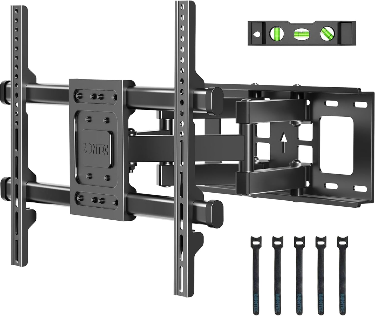 BONTEC 37-85 Inch 132lbs, 600x400mm, 16" Full Motion TV Wall Mount for TVs, Hold up to Max VESA Swivel Tilt Dual Arms