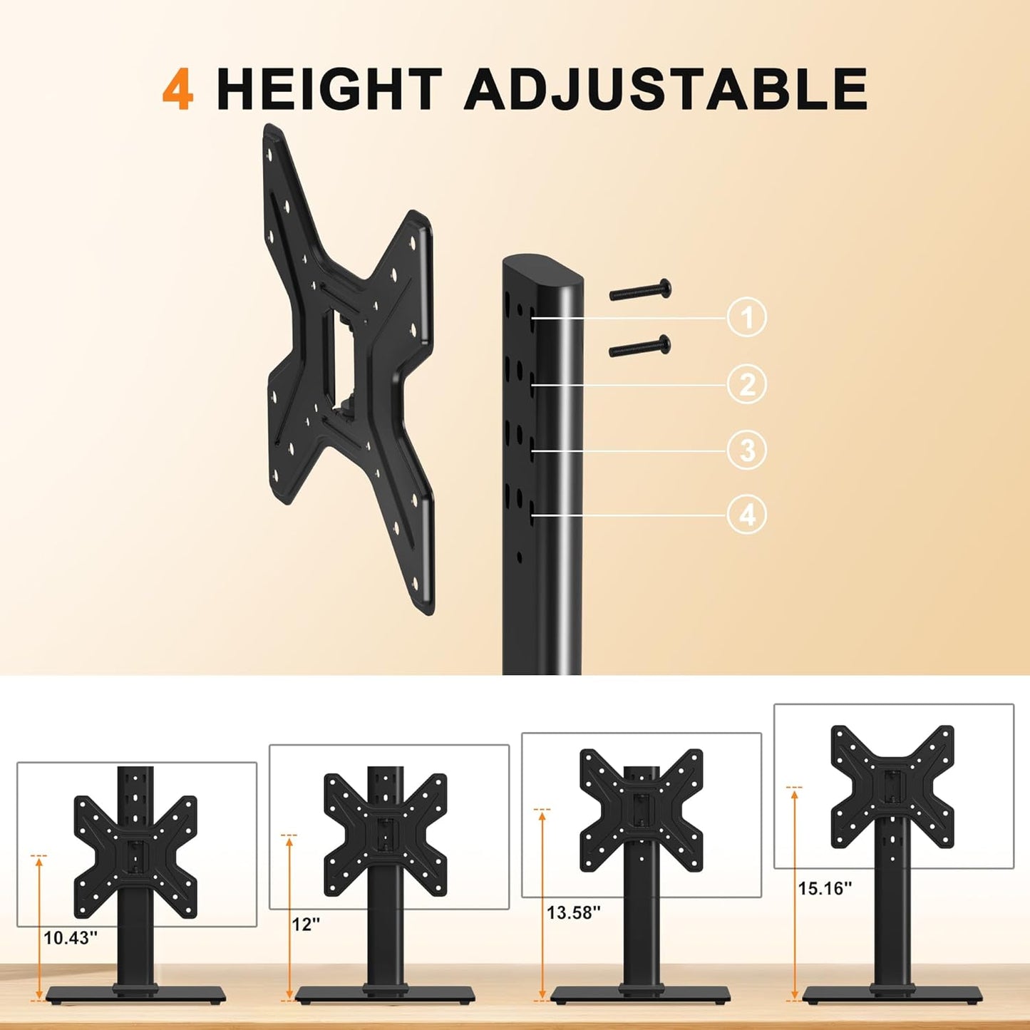 17-43 Inch 88lbs, 200x200mm, TS205 XINLEI Universal Swivel TV Stand Base Table Top TV Stand for TVs Height Adjustable