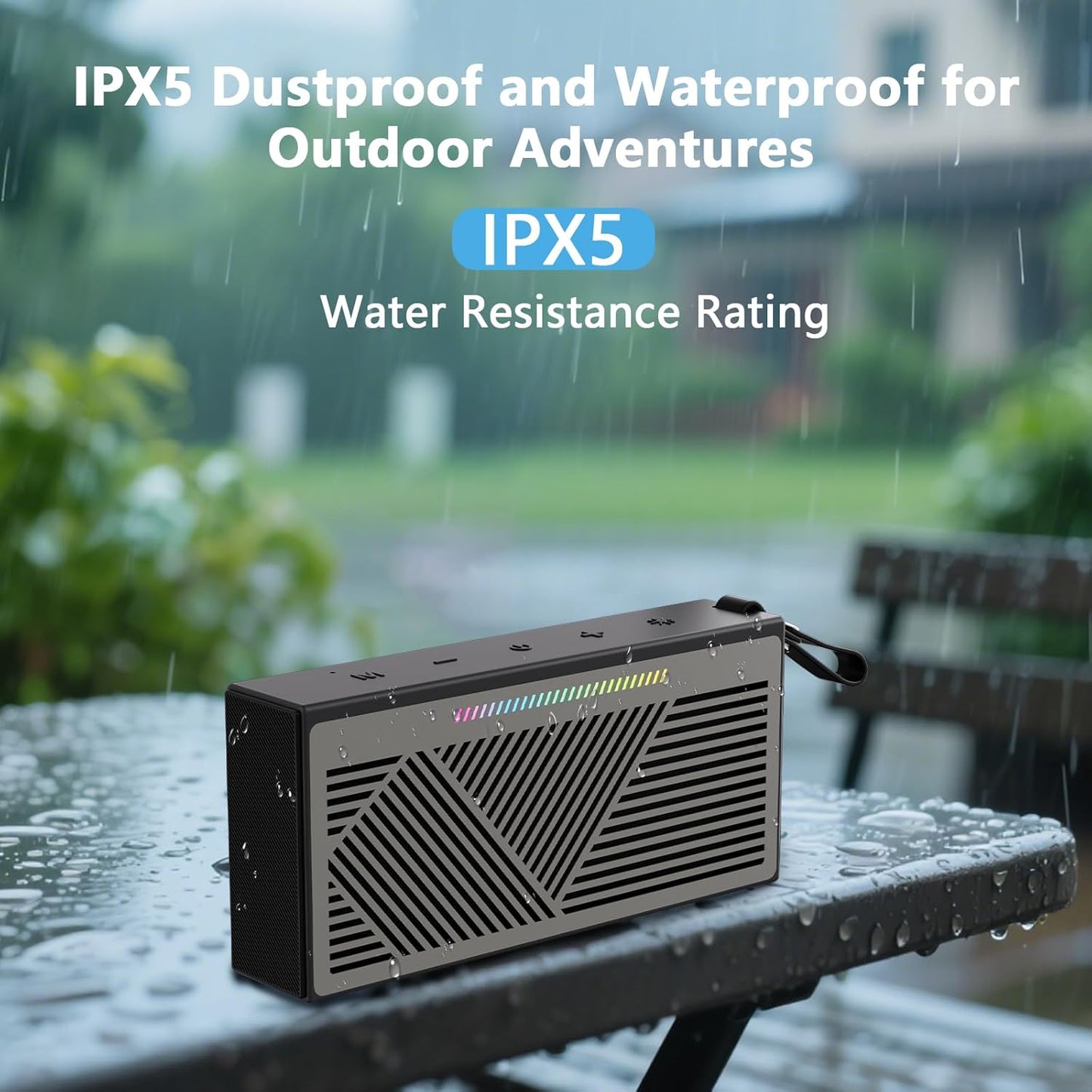 HDTABLET IPX5 Bluetooth5.3, Bluetooth Speaker, Portable Wireless Bluetooth Speakers with HD Sound, Waterproof Speaker