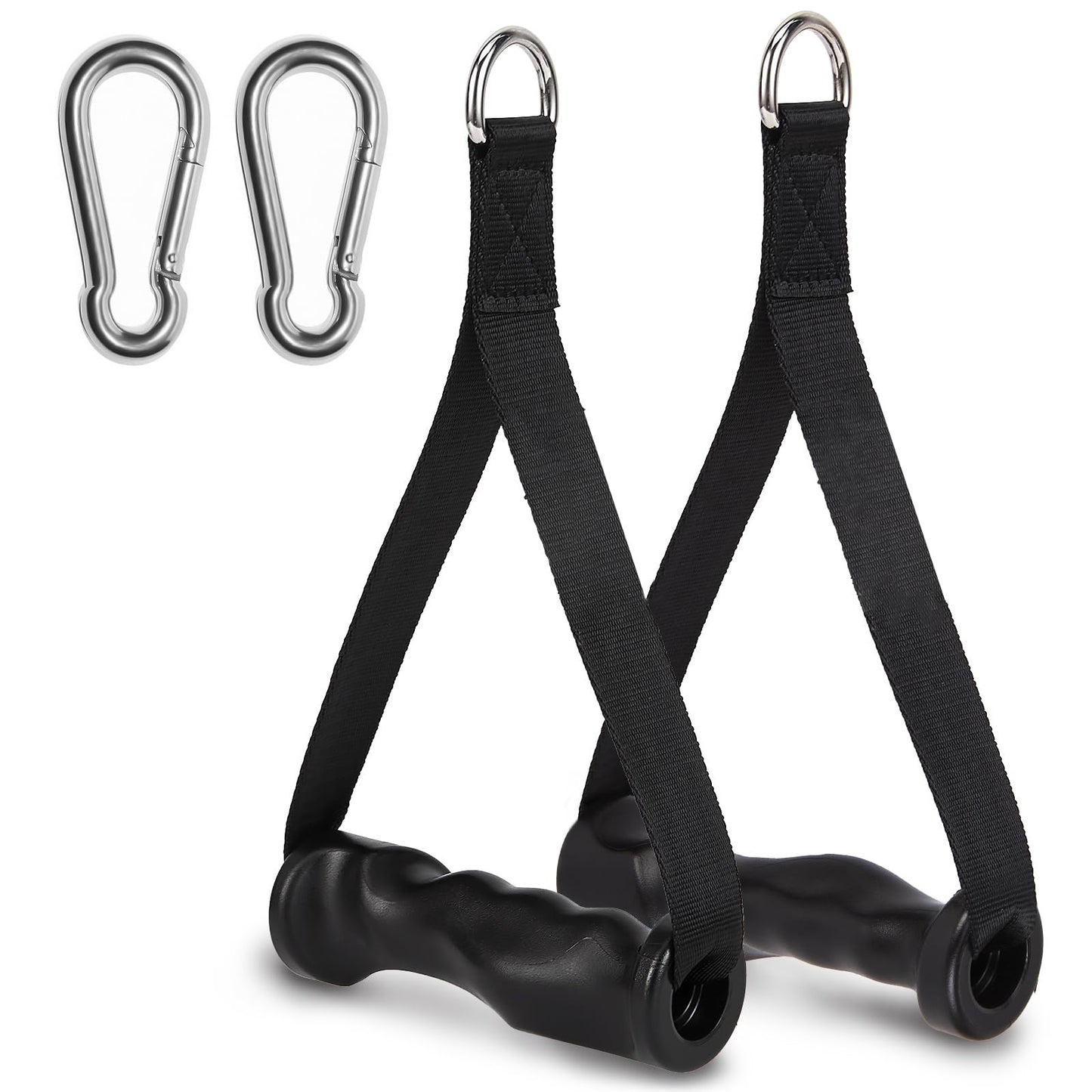 Exercise Handles - Ergonomic Gym Attachments for Cable Machine, Resistance Band Handles, Non-Slip D Handle Cable Attachment - Cable Handles for Pilates Strength Training Home & Public Gym (370 LBS)