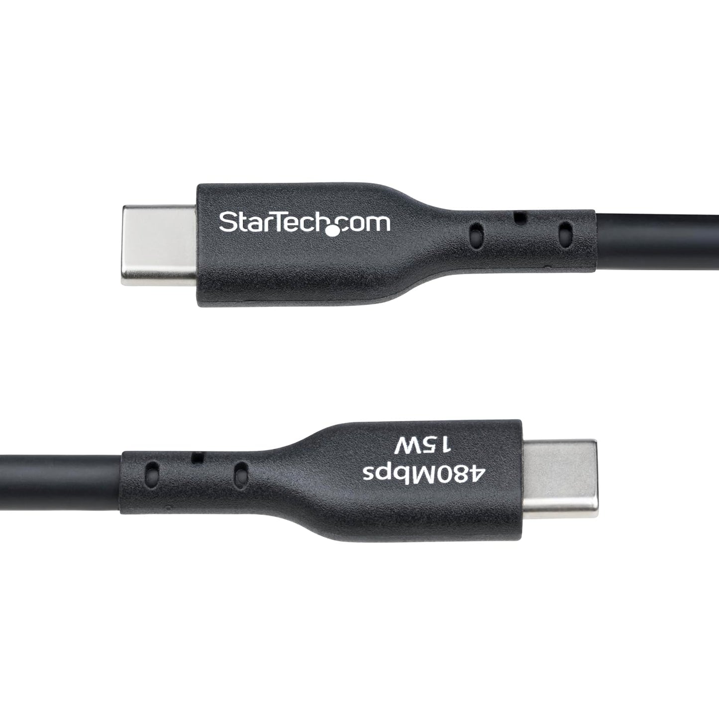 StarTech.com 15ft (4.5m) 3A, 2.0, USB-A to USB-C Charging Cable, Charge & Sync, USB TPE Jacket, Black USB Charging Cord