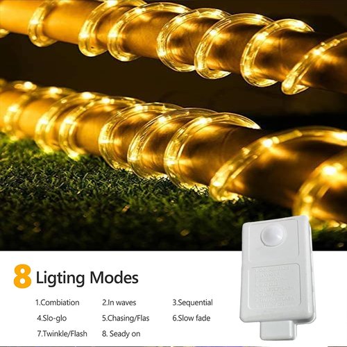 Jnaurb Solar String Lights - 20Ft Warm White LED with 8 Modes | Waterproof for Garden & Patio Decor