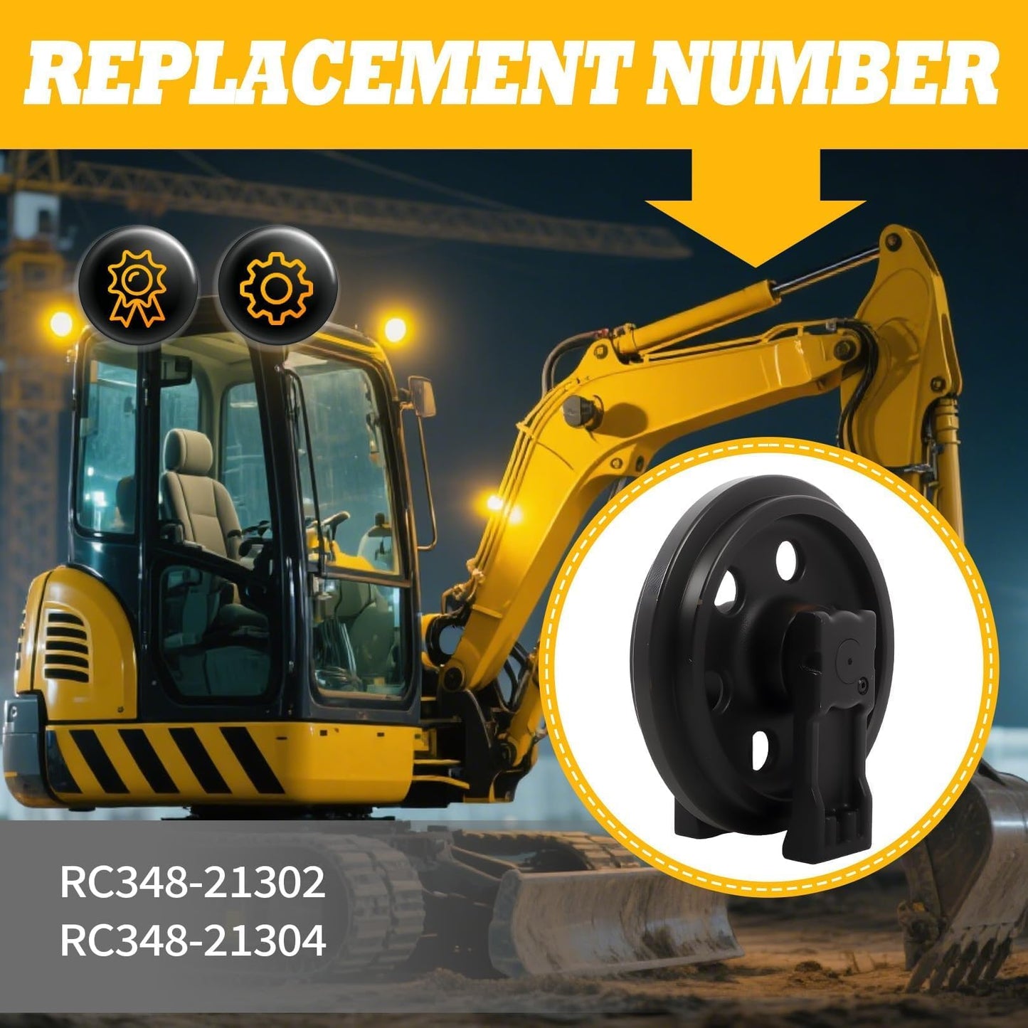 Jecoupoon RC348-21304 Front Idler Pulley Compatible with KX71-3 U25 U25S U27-4 Mini Excavator Replace RC348-21302