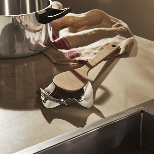 Alessi Blip PG02 - Spoon Rest in 18/10 Stainless Steel Mirror Polished