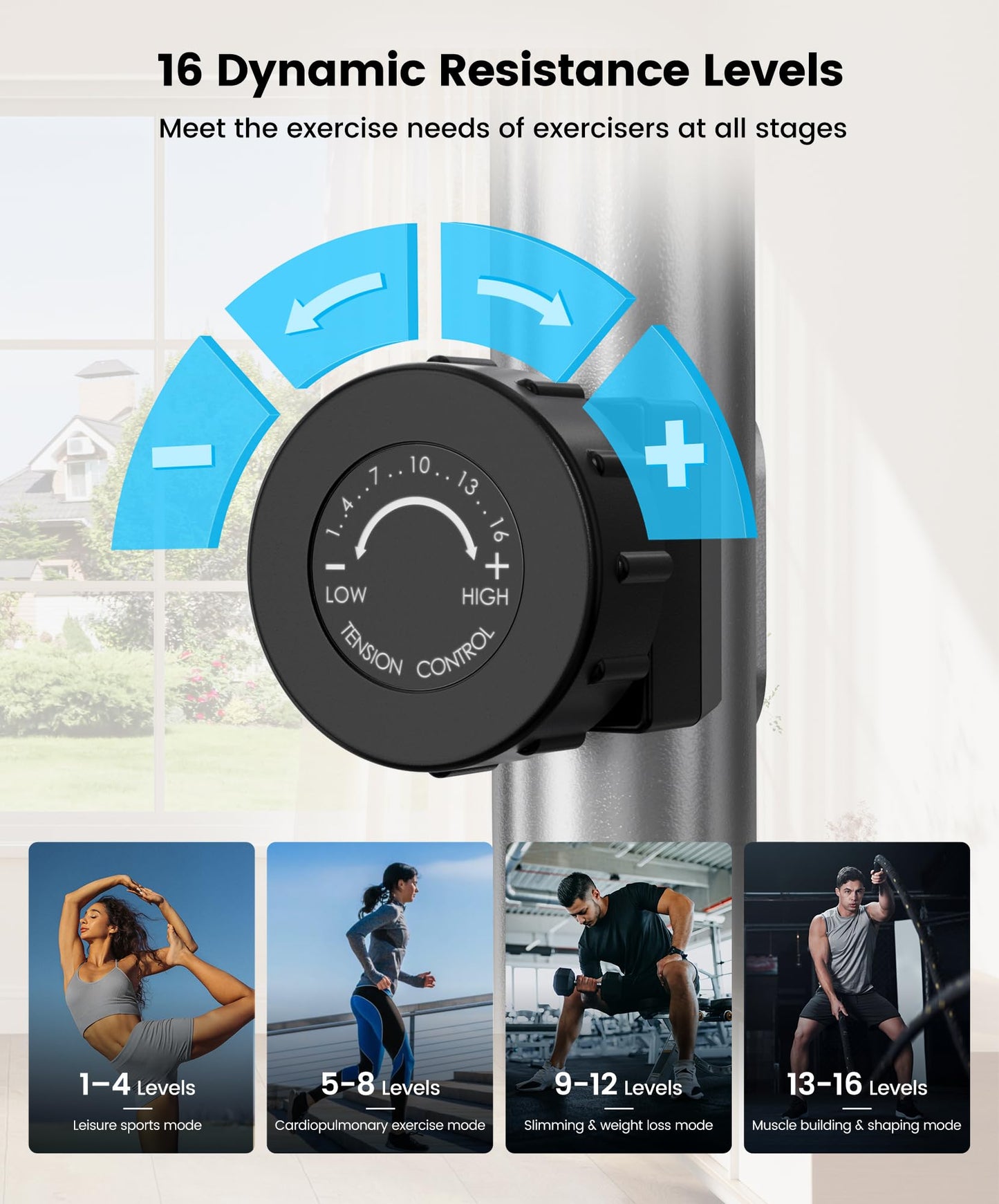 THERUN Elliptical Exercise Machine, Ultra-Quiet Elliptical Machine for Home, 13.2LBS Flywheel Elliptical Trainer, 16 Resistance Levels Elliptical Training Machines w/Pulse Sensor, LCD Monitor (Aqua)