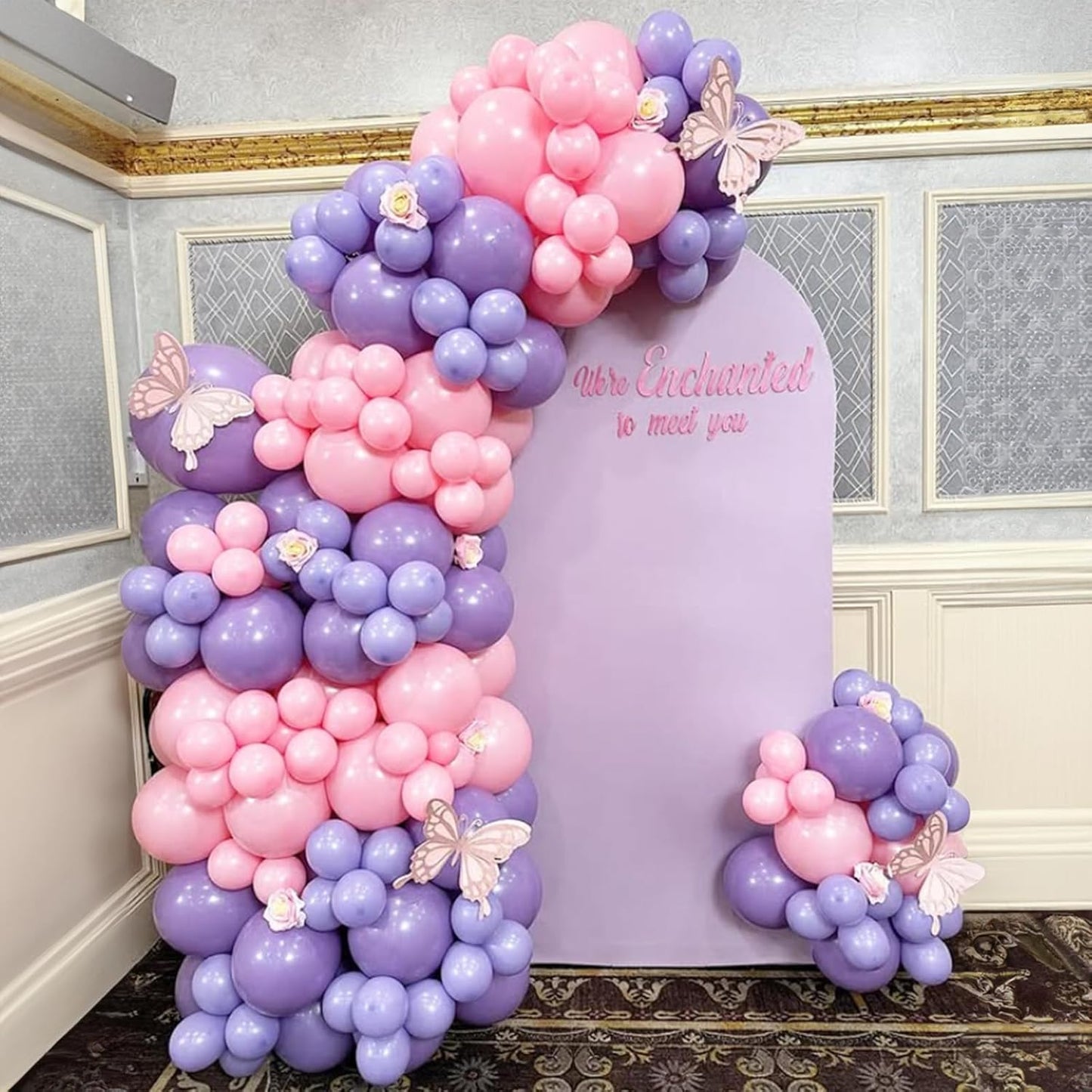Skiennix 60 PCS Metallic Pink & Purple Balloons - 12 Inch Latex for Girls' Birthday & Baby Shower Decor