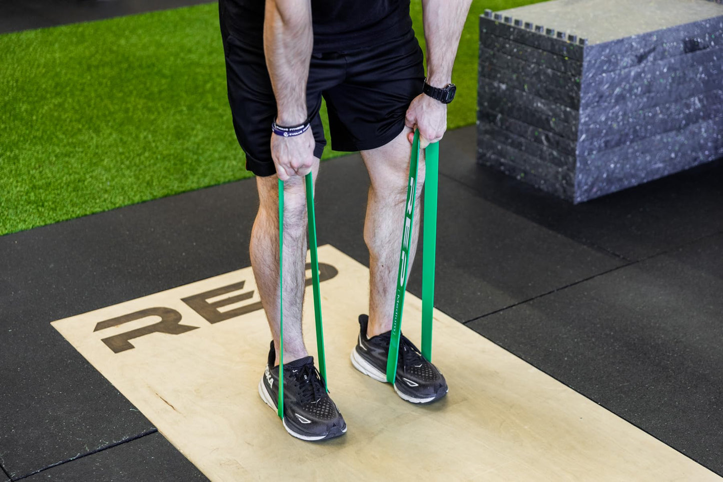REP Fitness Short Resistance Bands for Strength and Conditioning. Black X-Light Band Pair. 25-65lbs Resistance, 12" Length, 0.85” Wide