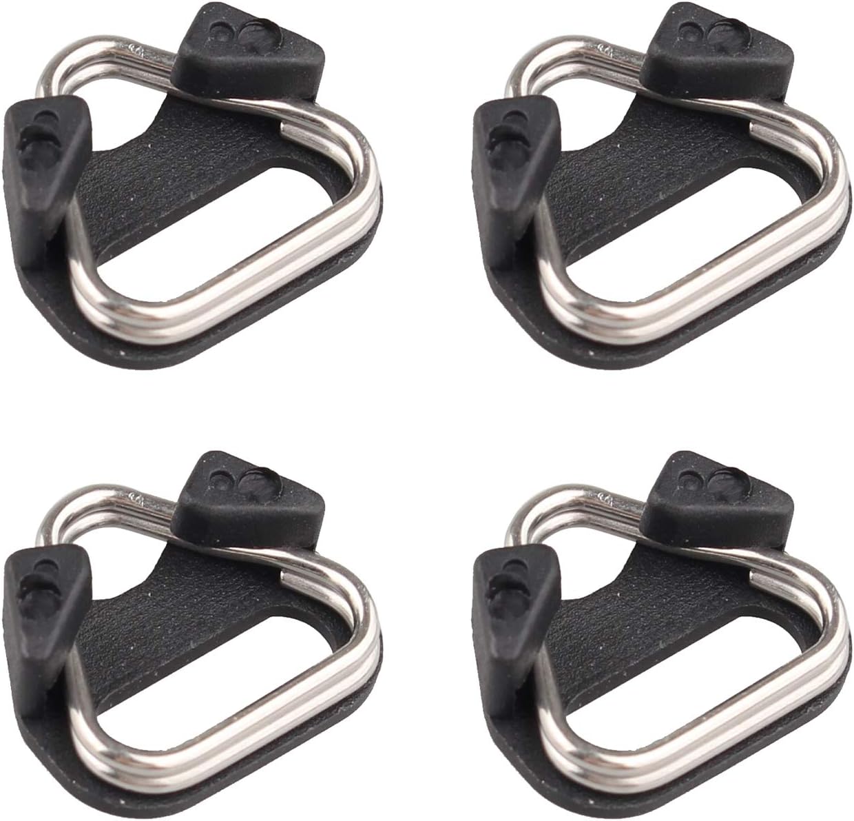 Futheda 4PCS (2 Stainless Steel Lug Ring Camera Strap Triangle Split Ring Hook Adapter + ABS Protector Plastic Cover