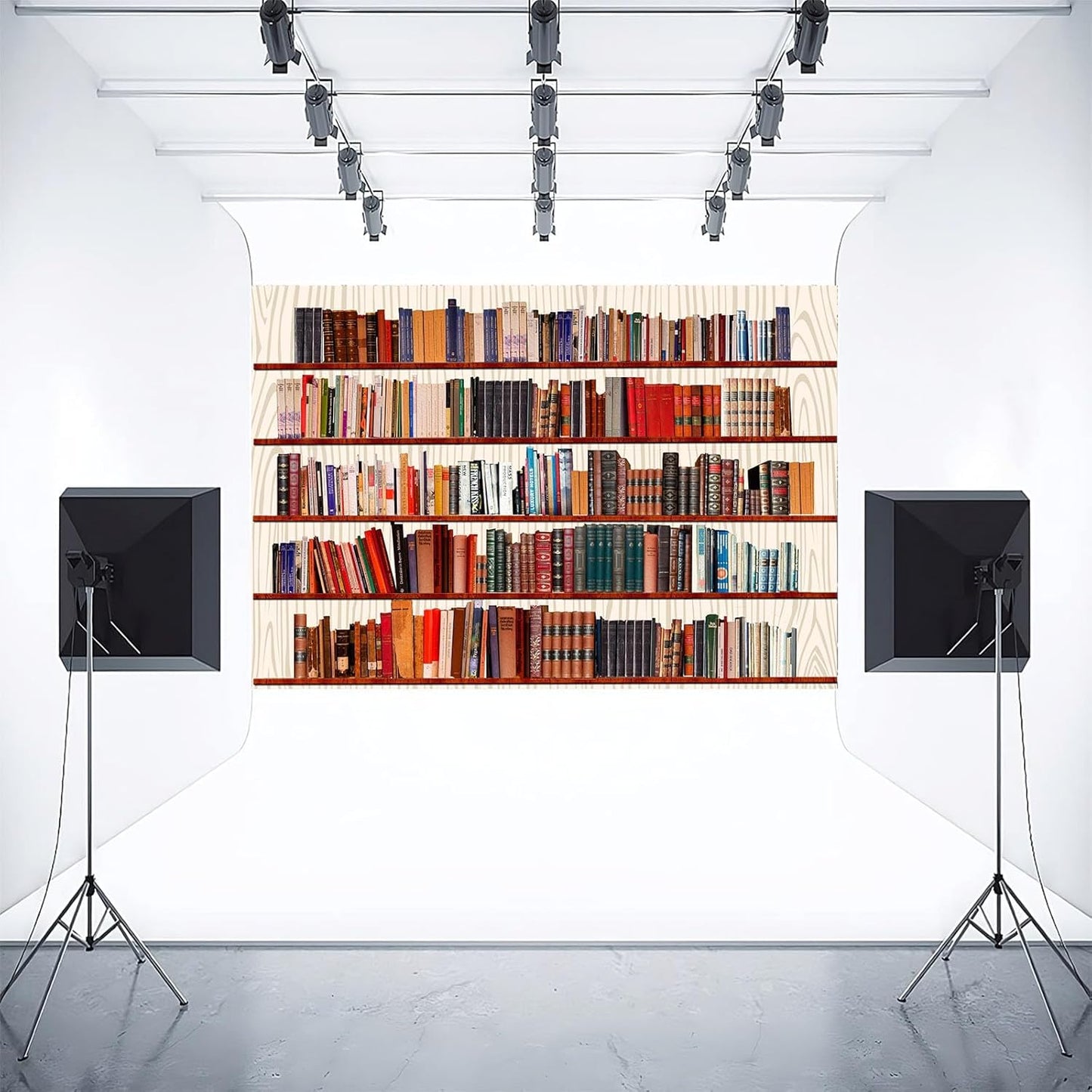Yieldeer 8x6ft Bookshelf Photo Backdrop Books Library Tapestry Wall Hanging Bookcase Photography Background for Office