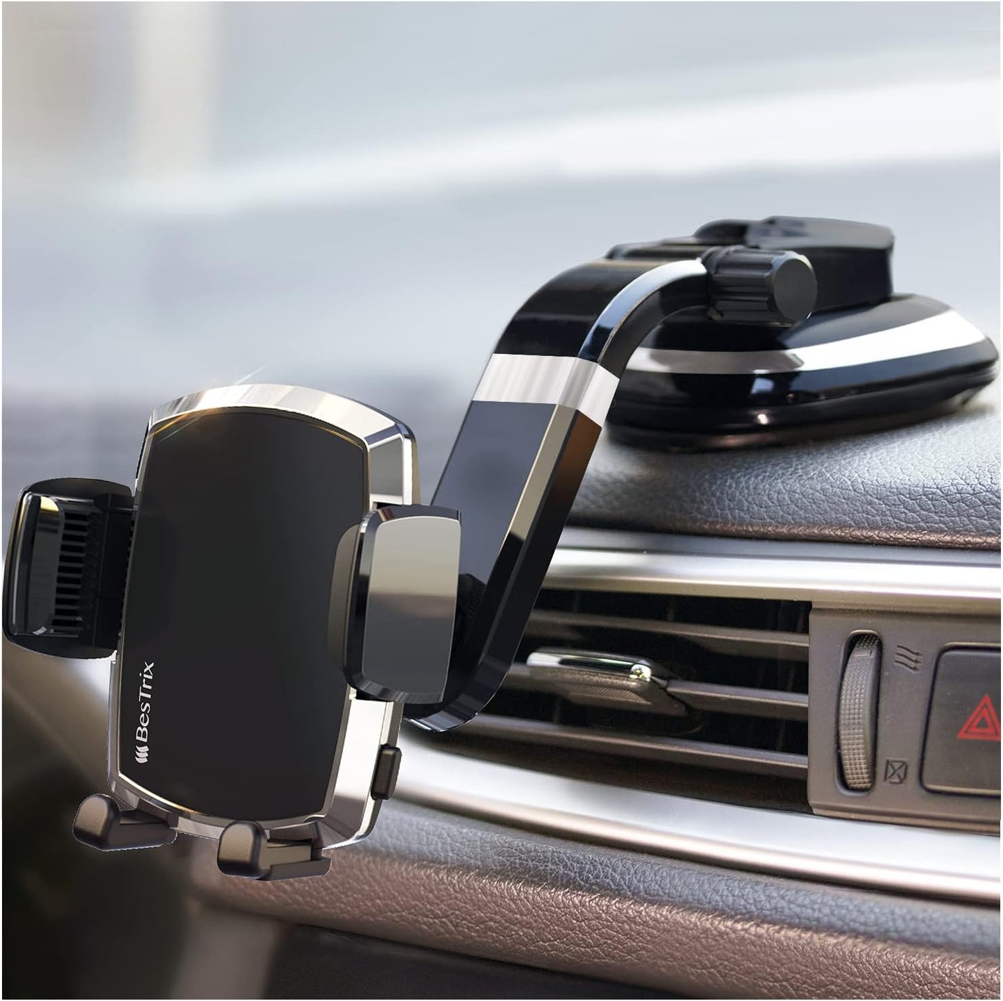 Bestrix 13 12 11 S20 20 SmartClamp Car Phone Mount | Dashboard Cell Phone Car Phone Holder Compatible with iPhone Pro