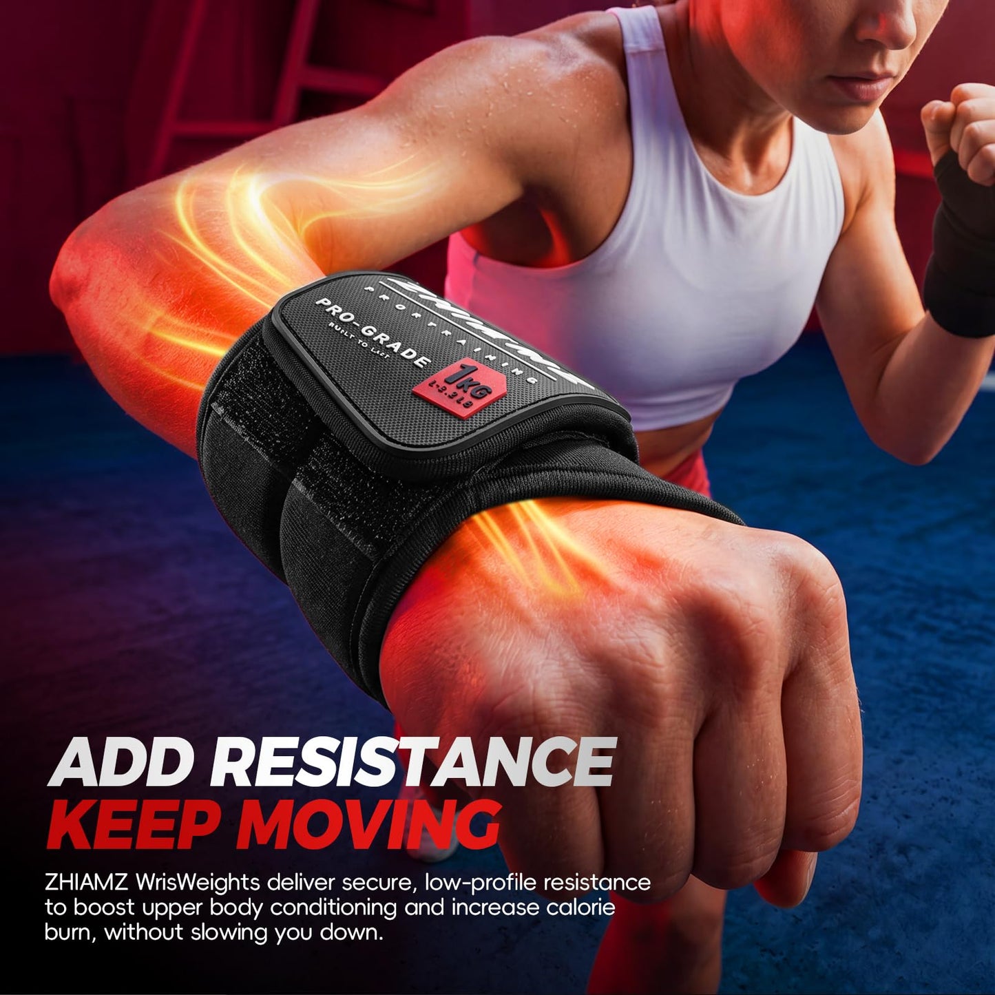 ZHIAMZ Wrist Weights with Thumb Loops Lock for Men Women, Ankle Weights Weighted Gloves for Running Strength Training Walking Exercises(Available in 2.2lb*2 or 4.4lb*2) (Black, 2.2lbs x 2)