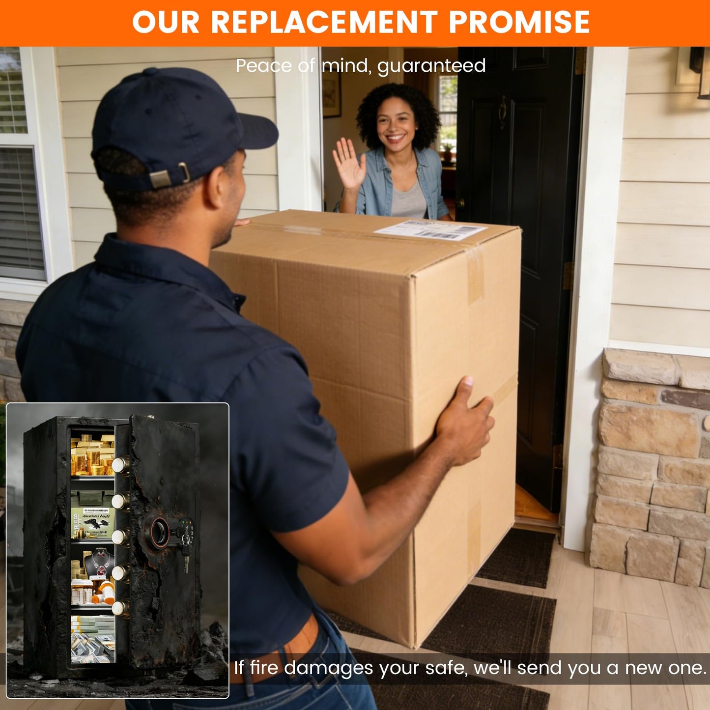 35-Min Real Fireproof Safe Box- 27.6"H Large Fire Proof Safe with Alarm System, LED Light, Removable Shelves, 64Lbs Heavy Duty Fire Safe for Home Documents Office Security
