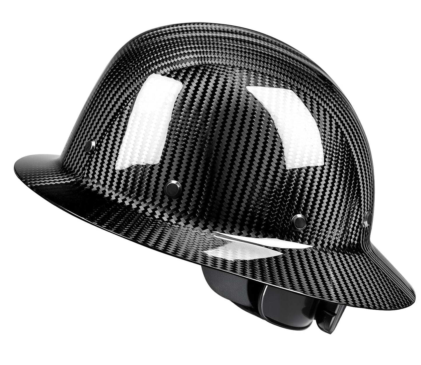 Carbon Fiber Hard Hat, Full Brim, OSHA Approved ANSI Z89 1 Hard Hats for Men&Women, 8 Point Ratchet Suspension, Lightweight Safety Helmet for Construction, Industrial, Outdoor Work