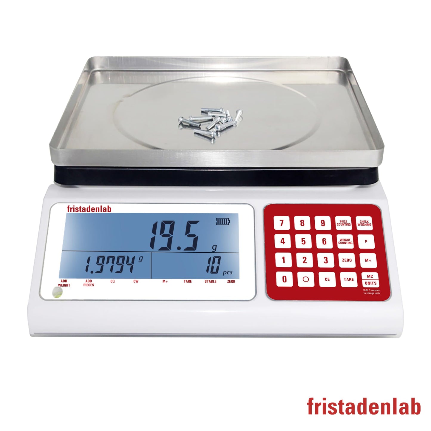 Fristaden Lab Counting Scale for Small Parts | 15 kg x 0.5 g | USA Company | Units: g, lbs, oz, kg