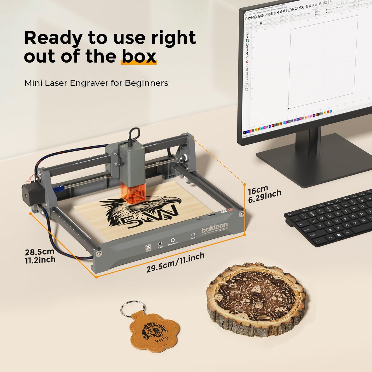 Laser Engraving Machine 10W 10000mW L2 Pre-Assembled Desktop Laser Engraver Cutter ±0.01mm High-Precision Wireless APP Supported for DIY Metal Wood Acrylic Leather Glass Fiber(Class 1) (10W)