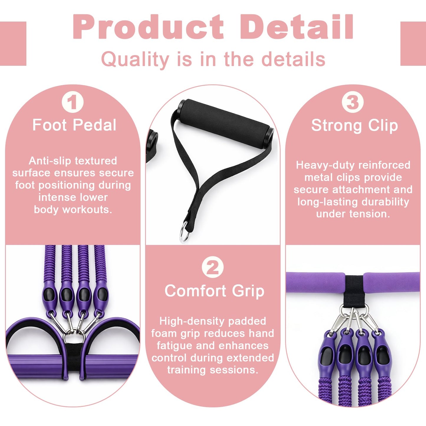 2026 New Pedal Resistance Band with Handles, Adjustable Detachable Multifunction Pedal Resistance Band, Thai Natural Rubber Tension Rope for Abs, Arms, Waist, Legs & Home Fitness