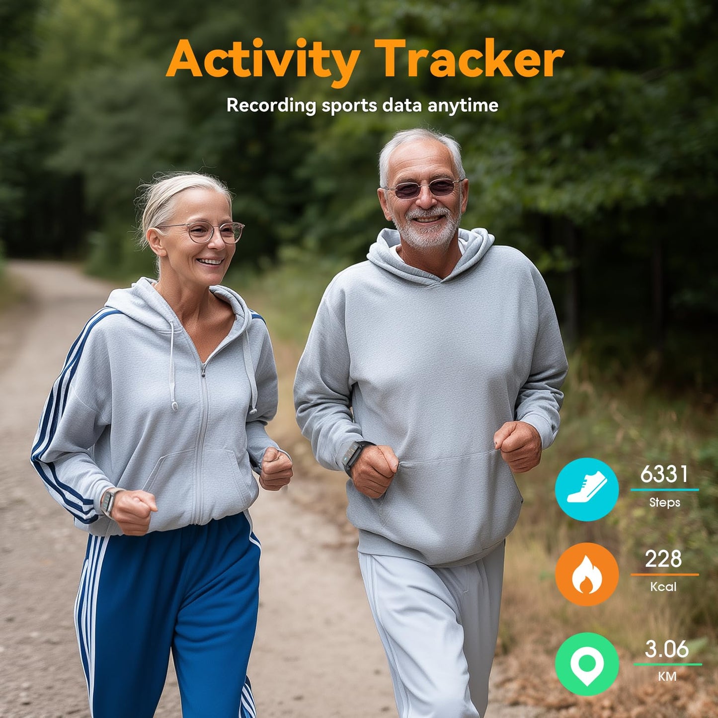 Pedometer Watch Senior Friendly No App/Phone Required, Waterproof Fitness Tracker Watch with Step Counter Calories/Sleep Tracker for Walking Running for Men Women