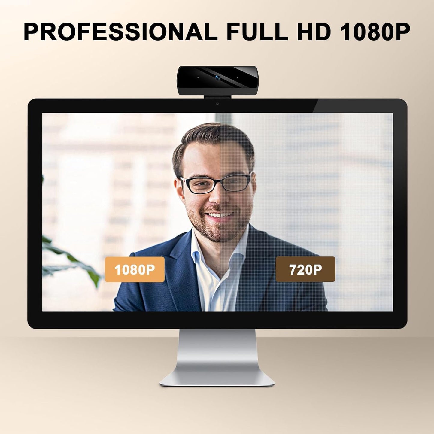 Diccik 1080P Webcam with Microphone, Full HD Video Calling Web Camera, HD Light Correction Streaming Webcam