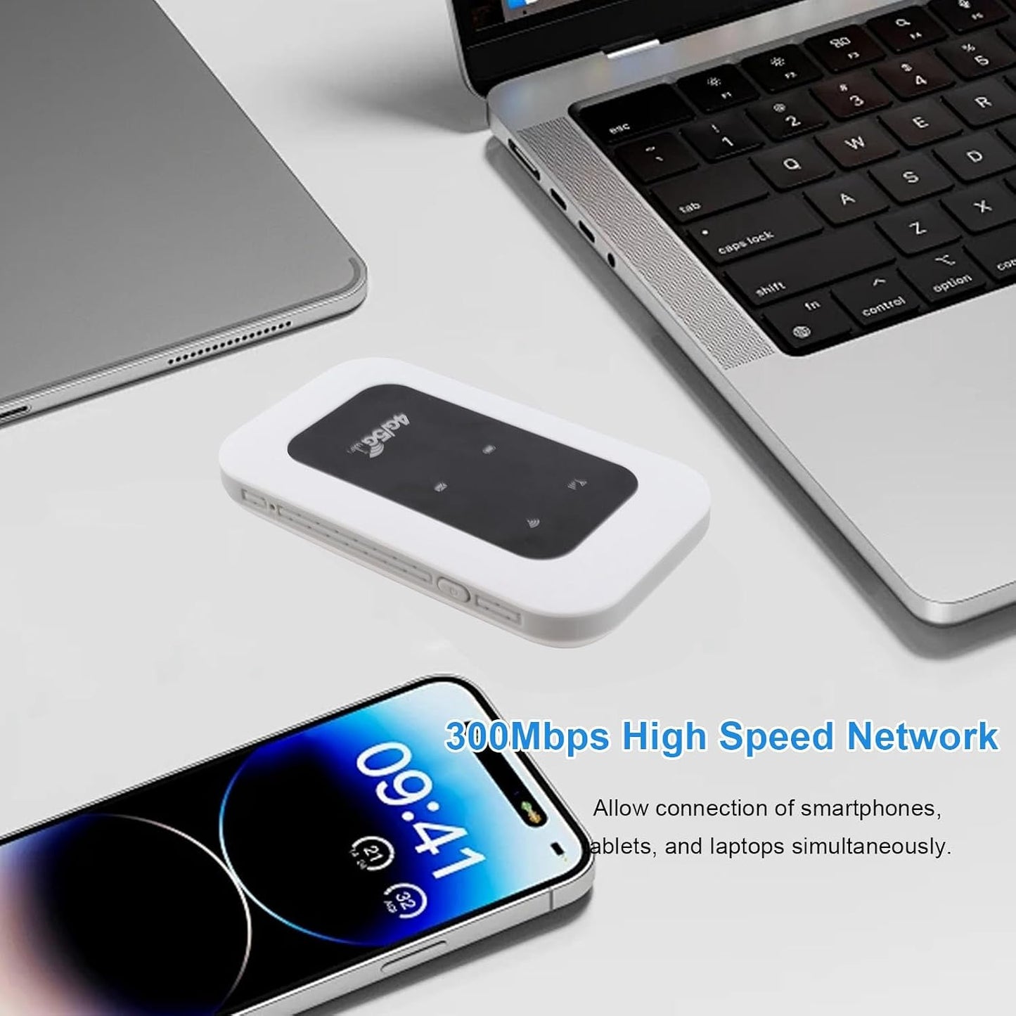 Denash 4G Device,300Mbps 10 Devices,2100mAh LTE Mobile Hotspot Mobile WiFi Hotspot Support Connect Portable WiFi Router