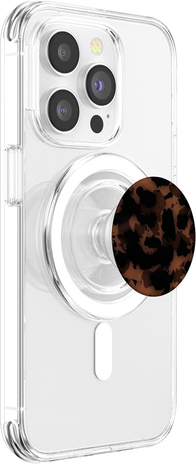Brown Amber Leopard Phone Grip Brown Amber Leopard PopSockets PopGrip for MagSafe