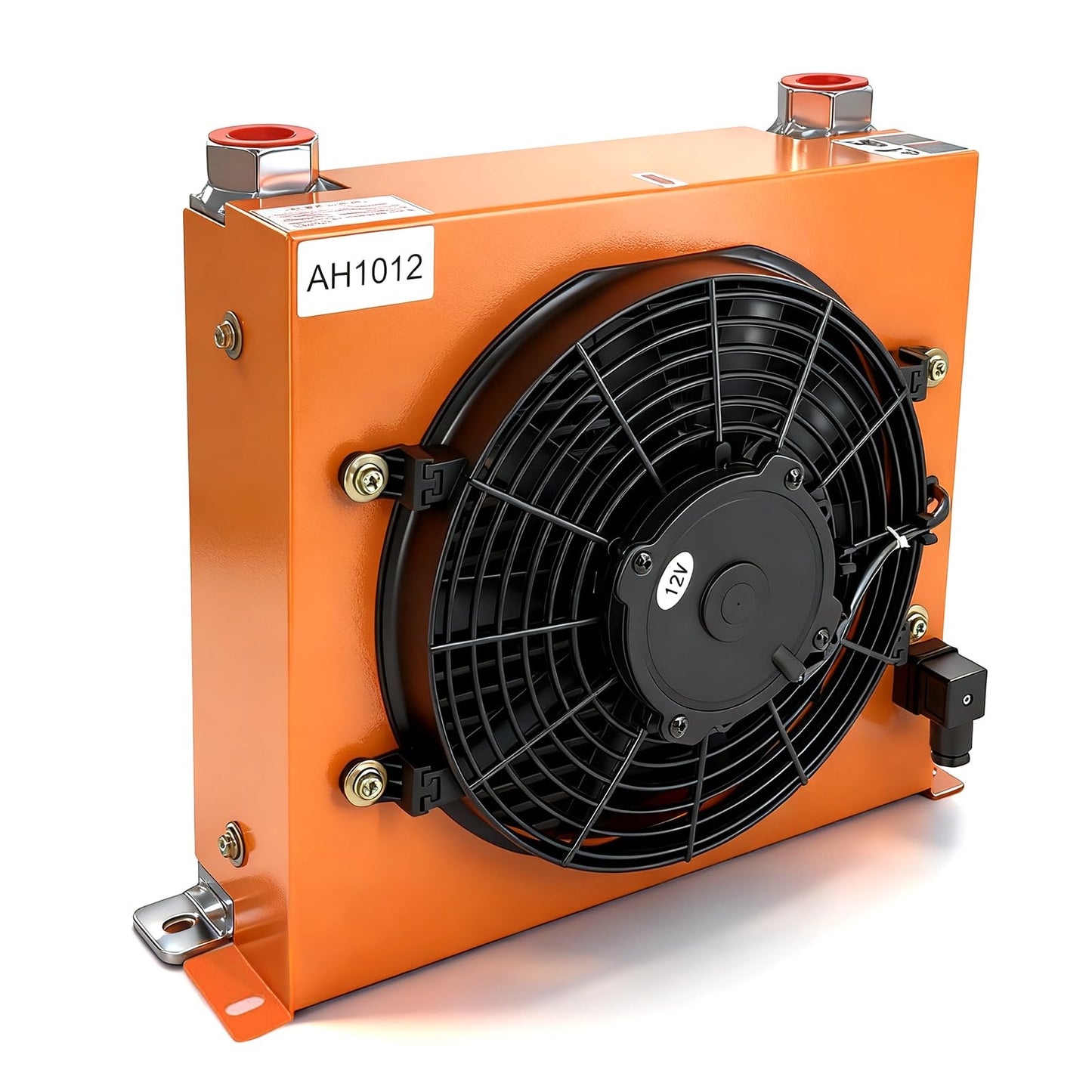 AH1012T-CA Industrial Hydraulic Oil Cooler 12VDC 100L/min 120W Air Cooled Oil Radiator with Precise Welding & Efficient Fan Replace # AH1012T