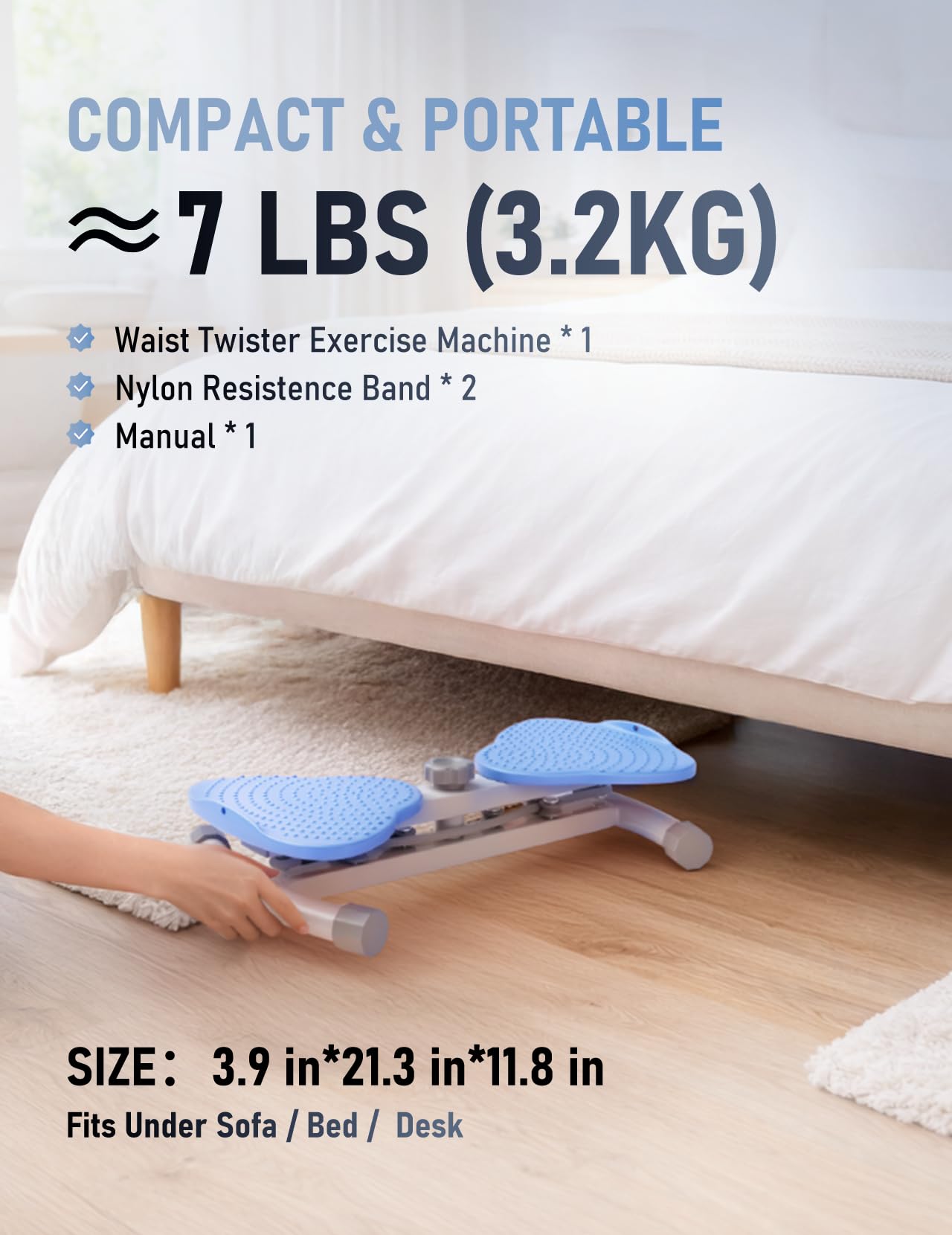 Karimonox Waist Twister Board for Body Sculpting, Ab Work, 300 lbs Weight Capacity, Quiet Operation, Anti-Slip Base, Space-Saving for Home, Gym, Apartment, Office