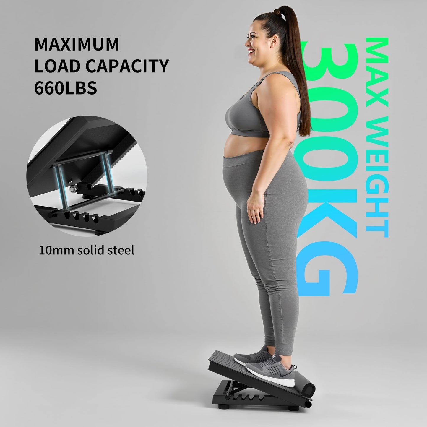 PROIRON Steel Slant Board for Calf Stretching，Calf Stretcher Slant Board for Squats 5 Adjustable Incline Angles，Incline Board 660lbs Weight Capacity for Ankle Stretching Training Home Gym