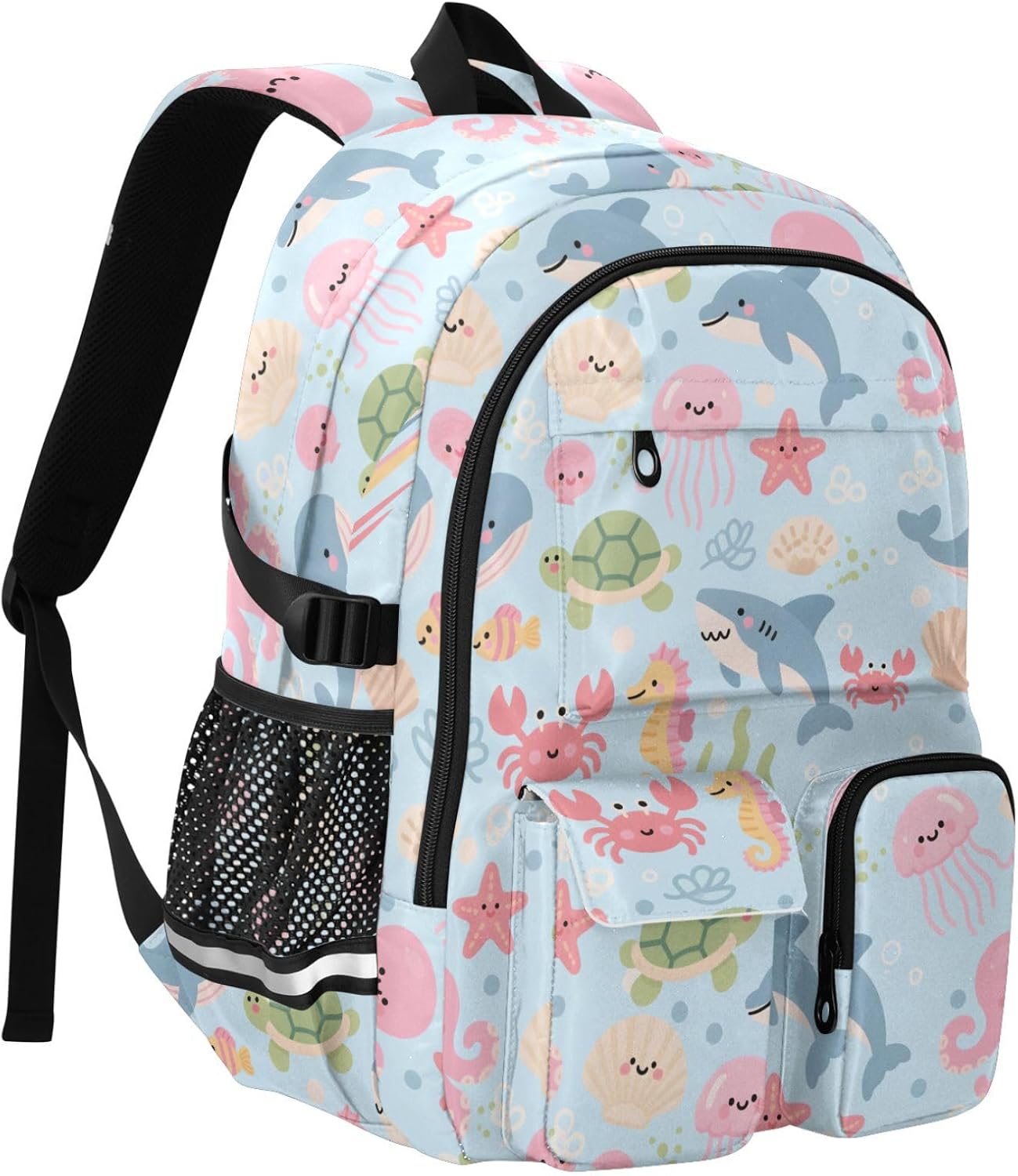 Backpack Backpack Daypack ALAZA School for Teen Girls Boys Ocean Crab Turtle Shells Kids Purse College Laptop Bookbag