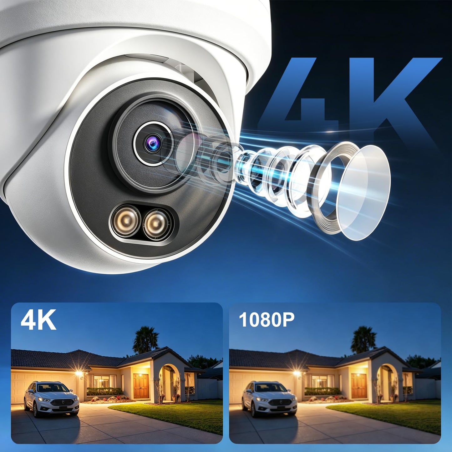 Anpviz 4K 16CH PoE Security Camera System, 12pcs Wired 8MP PoE IP Cameras Outdoor with Human Vehicle Detection, Smart Color Night Vision, 8MP/4K 16 Channel NVR with 4TB HDD for Businesses (U Series)