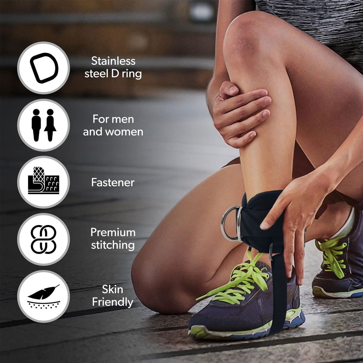 LAVVON Ankle Straps for Cable Machines Kickbacks - Adjustable Comfort Ankle Cable Attachments for Gym Ankle Cuff Cable Machine Glute Kickback Straps - Leg Extensions, Curls & Ankle Cuffs Women