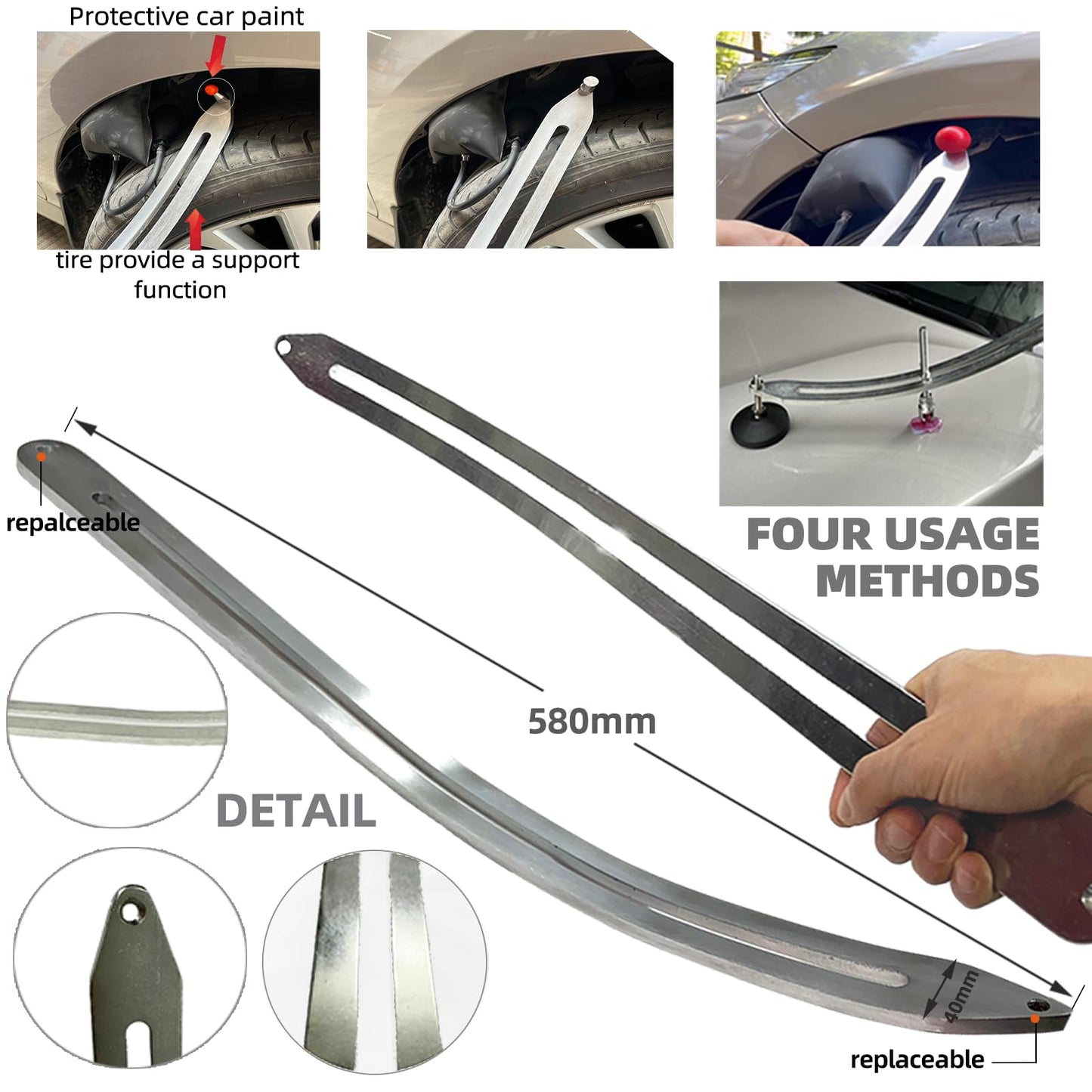 NIUVOCY 159pcs/Set Auto Body Dent Repair Tools Kit,Big Size Slide Puller&Dent Rods Crowbar,paintless Car Dent Lifter Hail Removal,A Complete Car Dent Repair Tools Set for Professional Car Repair Shop
