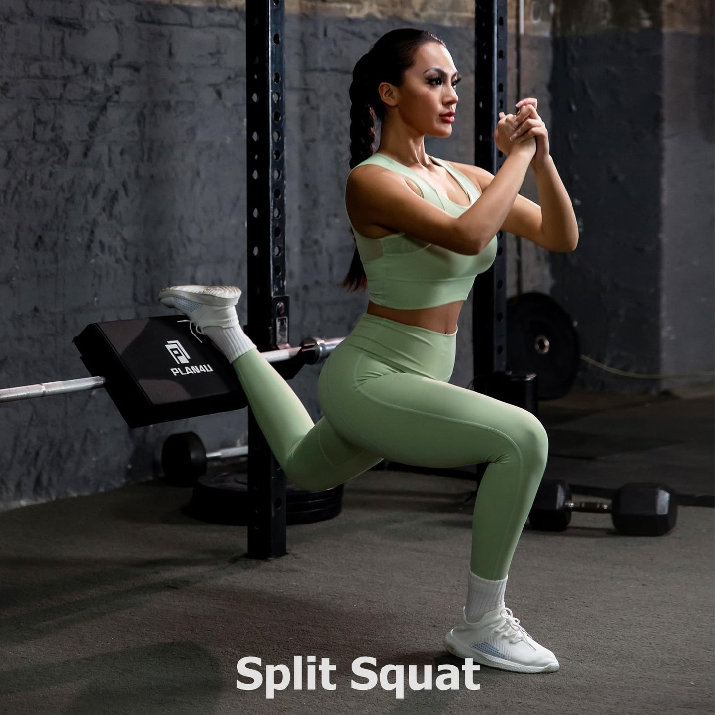 Plan4U Hip Thrust Back Pad for Squat Rack & Olympic Barbell Bar, Bench Press Back Pad, Versatile Space-Saving Workout Tilt-pad for Hip Thrust, Split Squat, Elevated Push-ups Glute Bridge Small