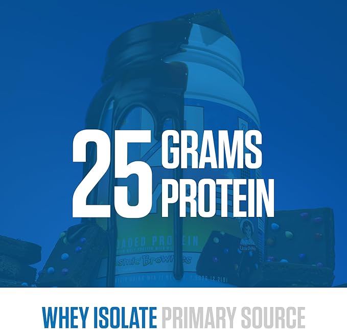 RYSE Loaded Protein Powder - Little Debbie Cosmic Brownie - 25g Whey Protein Isolate & Concentrate with Prebiotic Fiber & MCTs - Low Carb, Low Sugar, Digestive-Friendly - 27 Servings / 2 lb Tub