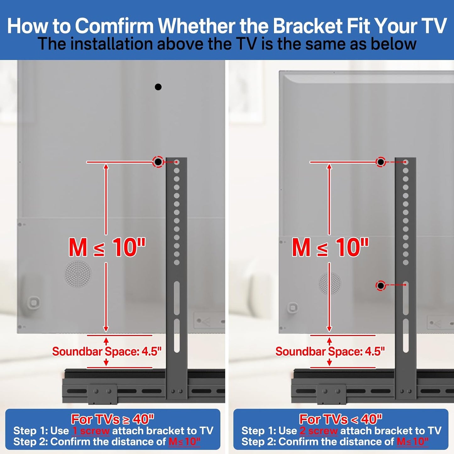 Upgraded Sound Bar Mounts Under TV for Vizio Soundbar Mount with Vizio Speaker Mount and Remote Holder - Adjustable
