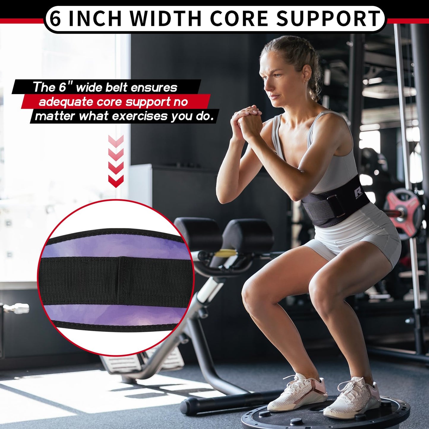 RitFit Weight Lifting Belt - Great for Squats, Lunges, Deadlift, Thrusters - Men and Women - 6 Inch Black/Camouflage