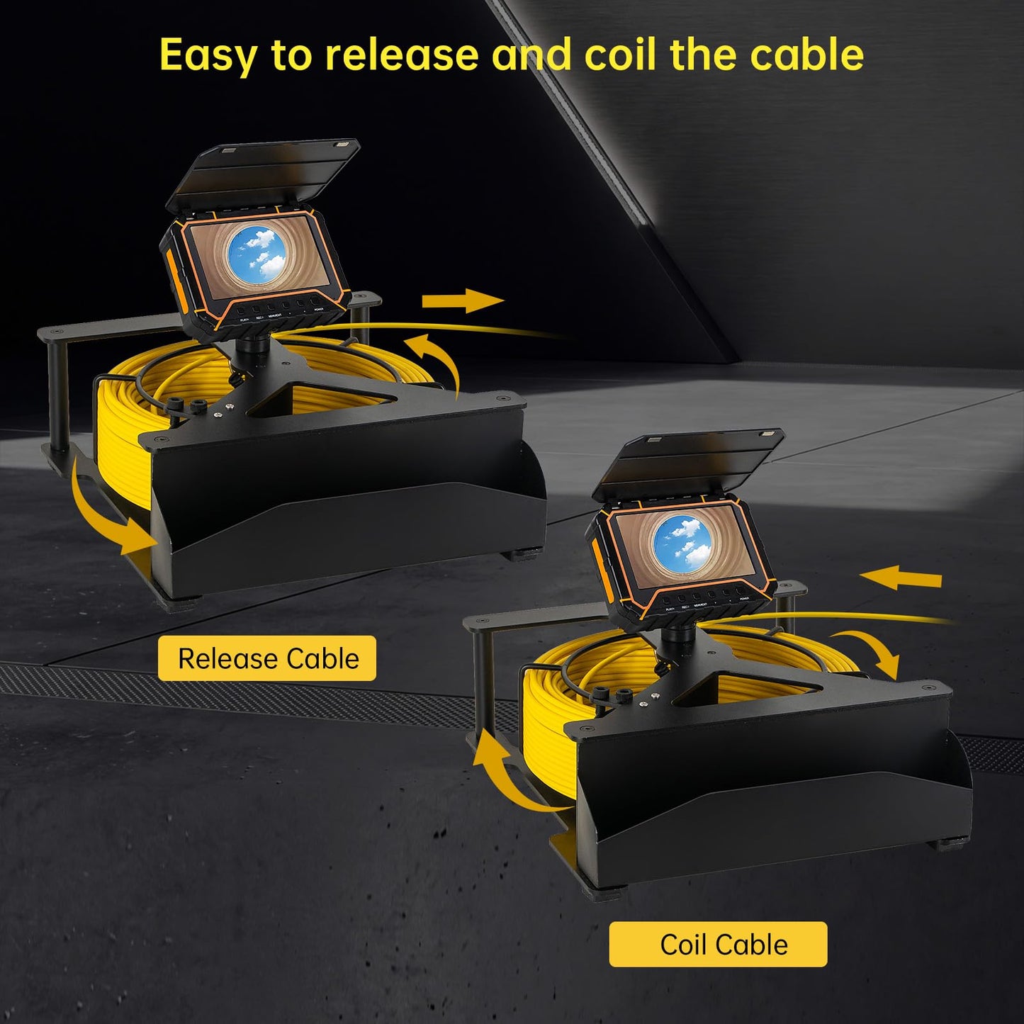 Sewer Camera with Locator 512hz,Drain Camera 100ft, 5" HD with DVR Function & 32GB, Industrial Endoscope for Home Wall Duct Drain Pipe Plumbing（100ft/30M）