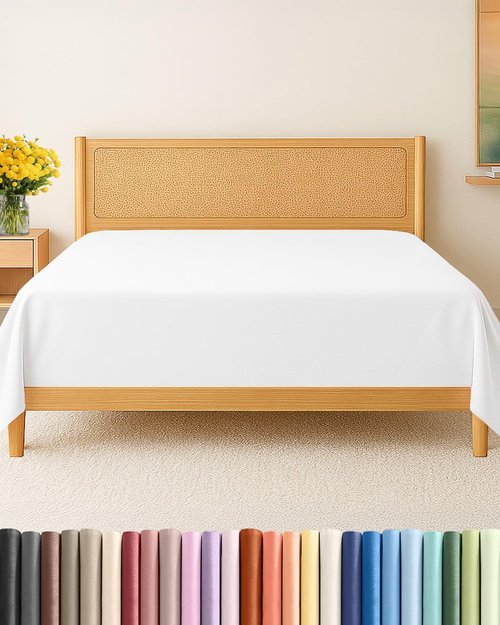 King Size Flat Sheet | Ultra-Soft Hotel Quality Bedding - Breathable, Cooling, Fade & Wrinkle Free - Easy-Care White
