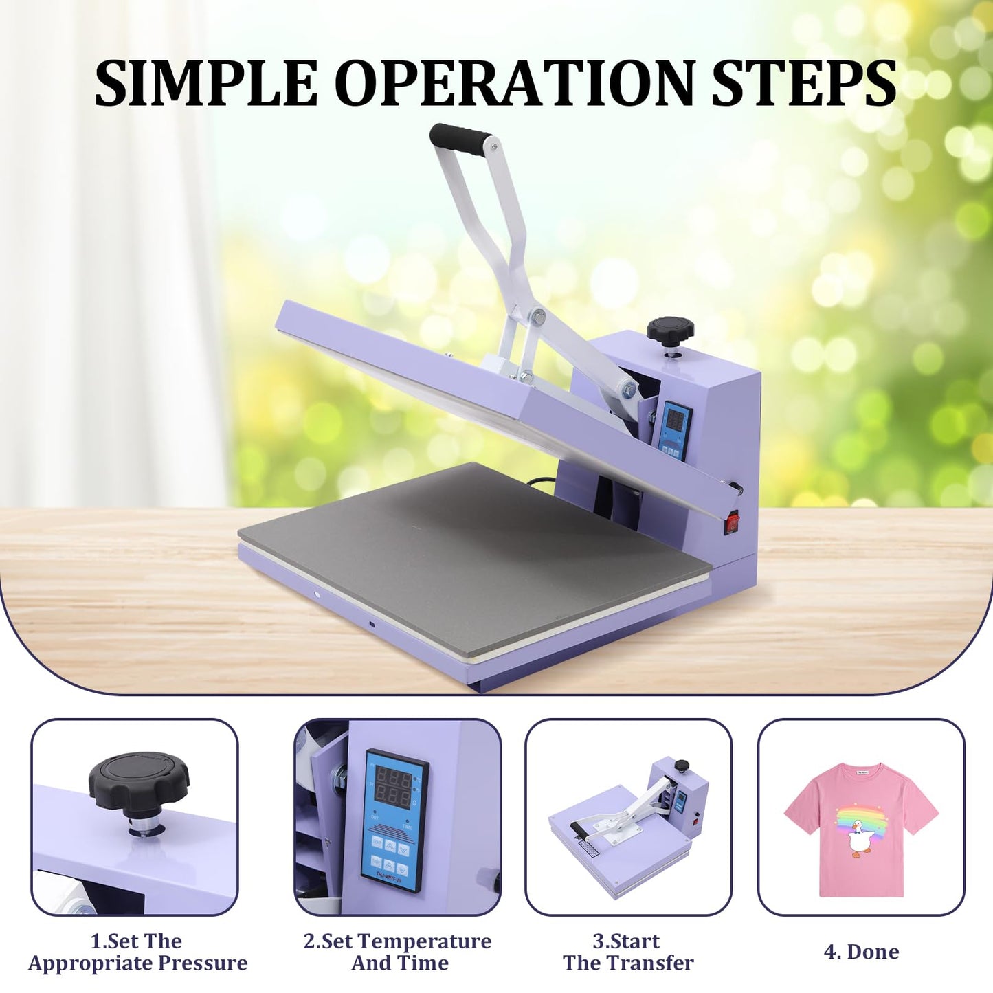 Heat Press 16x20, Heat Press Machine for T-Shirts with Fast Heating & Adjustable Pressure, Digital Industrial Sublimation Heat Transfer Machine for Canvas, Bags, Hats, Pillows