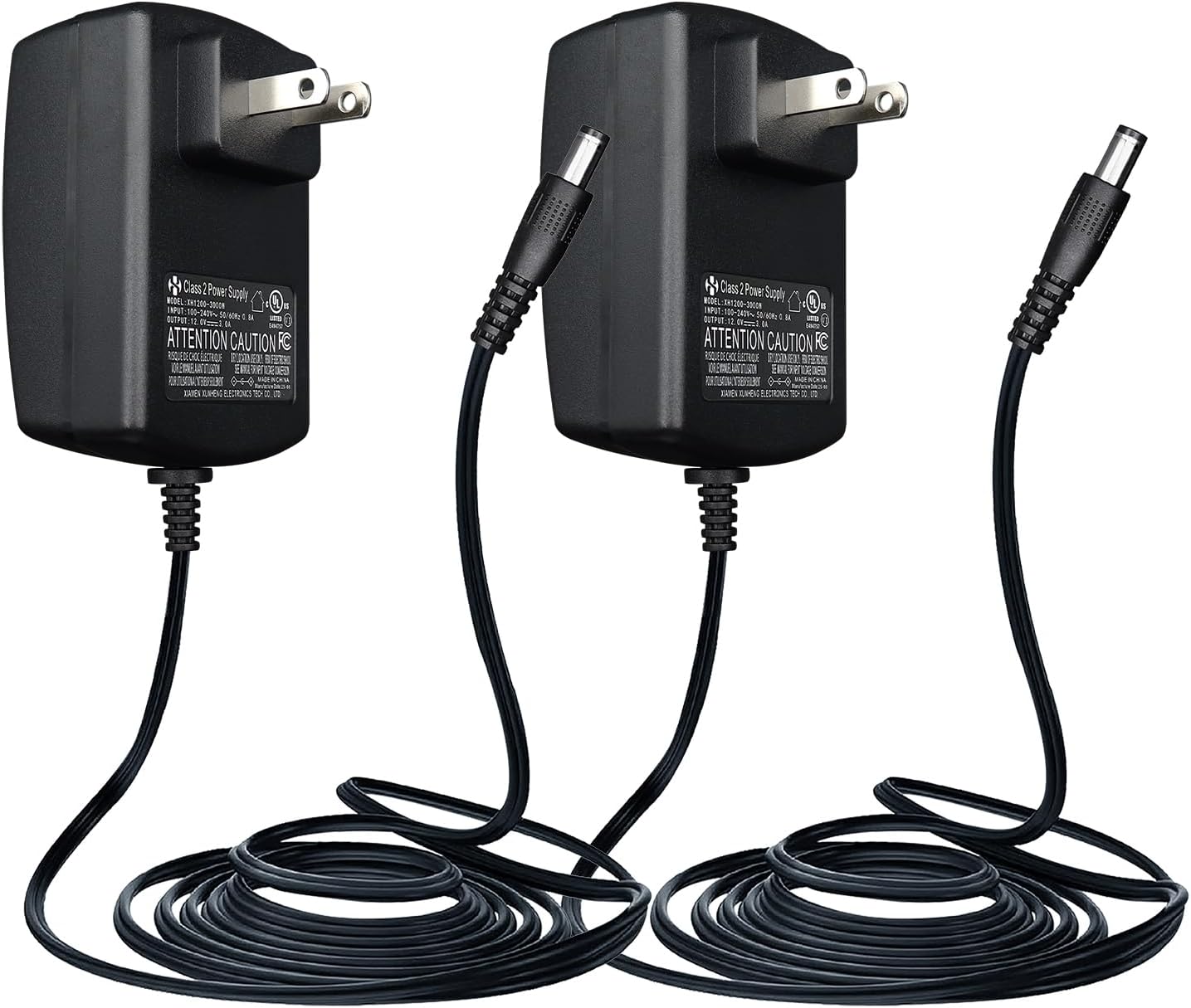 ANLINK 2 Pack 12V 3A/3000mA 6ft 36W 3A 2.5A 2A 1.5A 1A 0.5A UL Listed Power Supply Adapter, AC to DC Replacement Power
