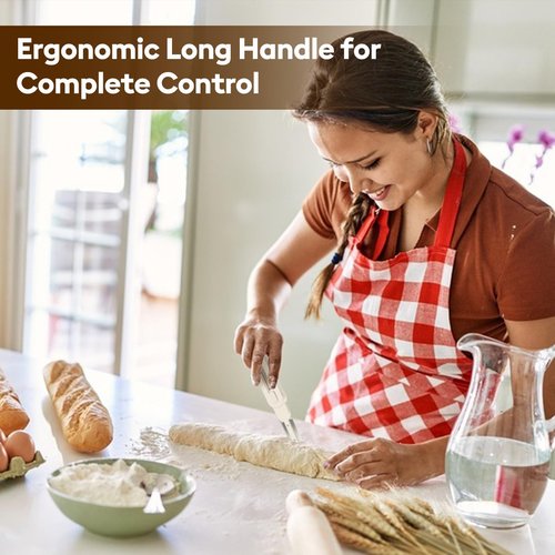 MOJOHAND Bread lame for Dough, Magnetic & Reusable Bread Lame Dough Scoring Tool, Anti-Slip Handle with Long Retractable Razor blades, Sourdough Scoring tool for Bread Making(Off-white)